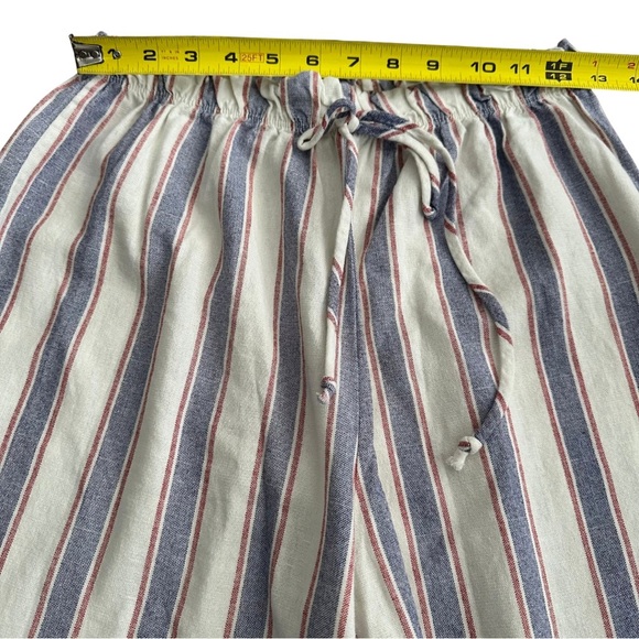 Free Kisses Striped Wide Leg Linen Blend Pants Large Beach Resort Wear EUC - Picture 3 of 8